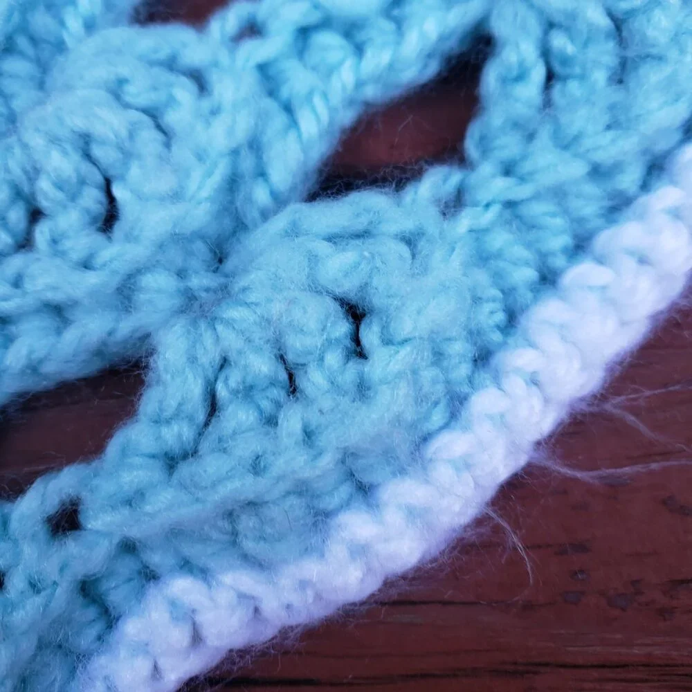 Blue Shade and White- Handmade Throw/Lap Blanket